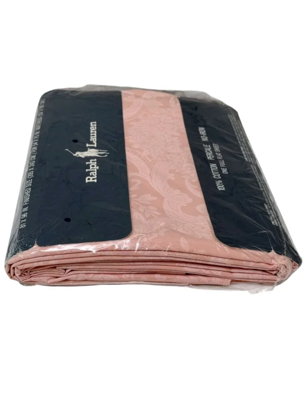 Polo Ralph Lauren Full Flat Sheet Avery Pink 100% Cotton Vintage 80s New NOS